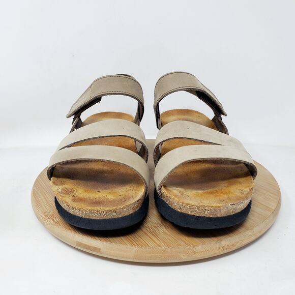 Naot Sandals Womens 39 Kayla Brown Leather Strappy Low Wedge Comfort Shoes - Picture 3 of 14